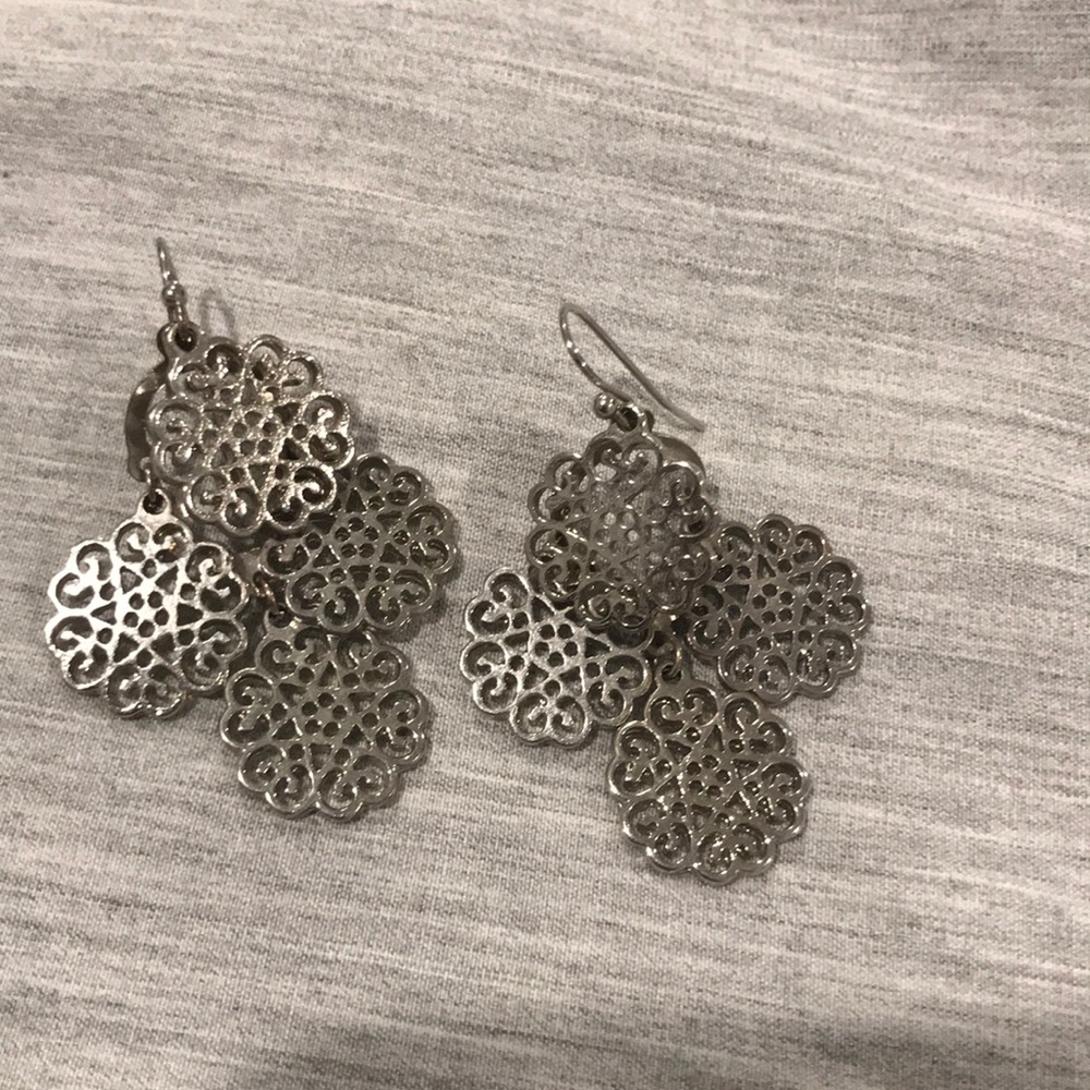 Silver drop earrings